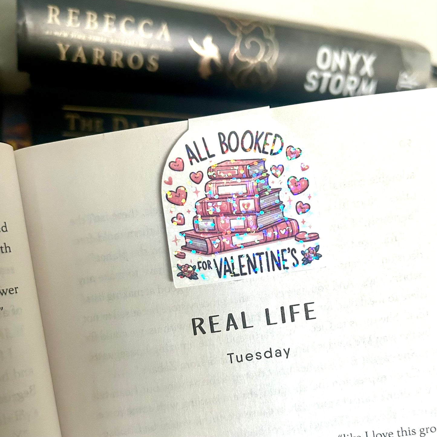 All Booked for Valentine’s Holographic Magnetic Bookmark