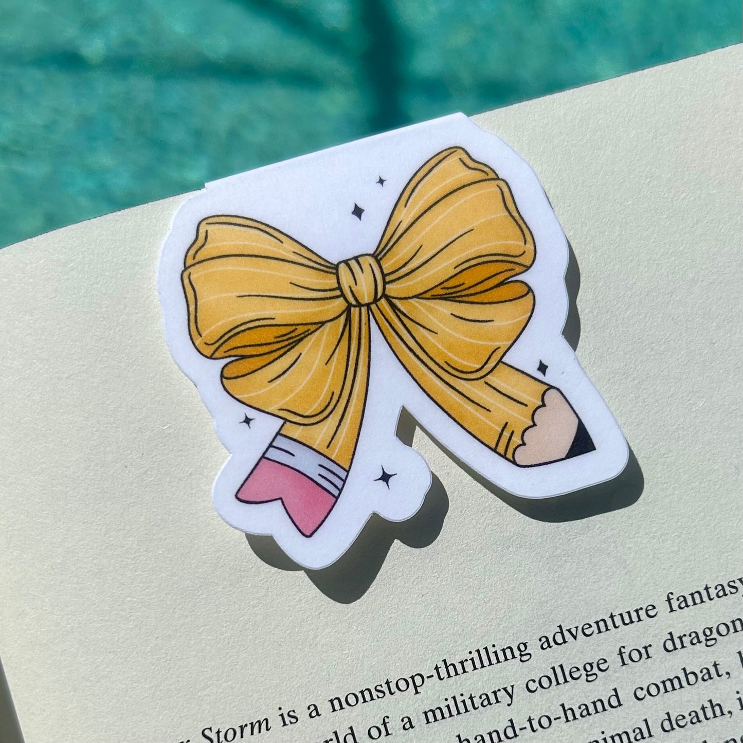 Teacher Bow Pencil Magnetic Bookmark