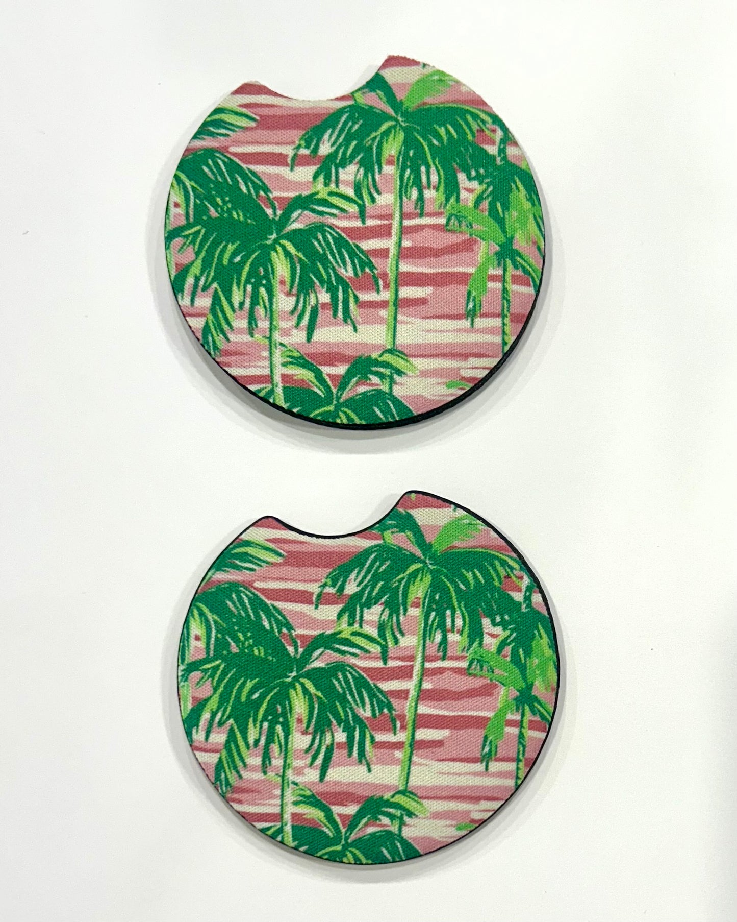 Pink Palms Car Coasters