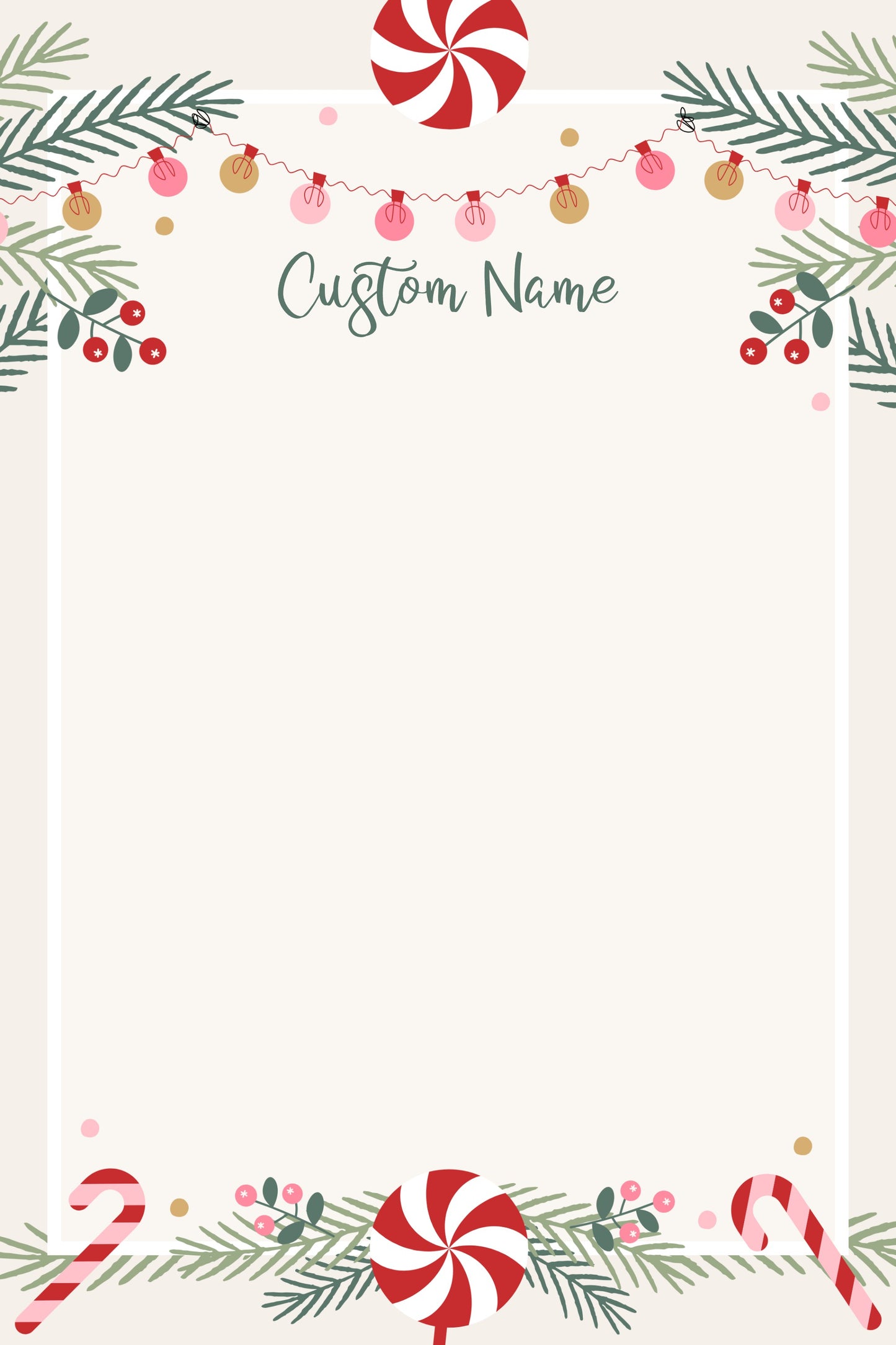 Candy Cane Wishes Notepad