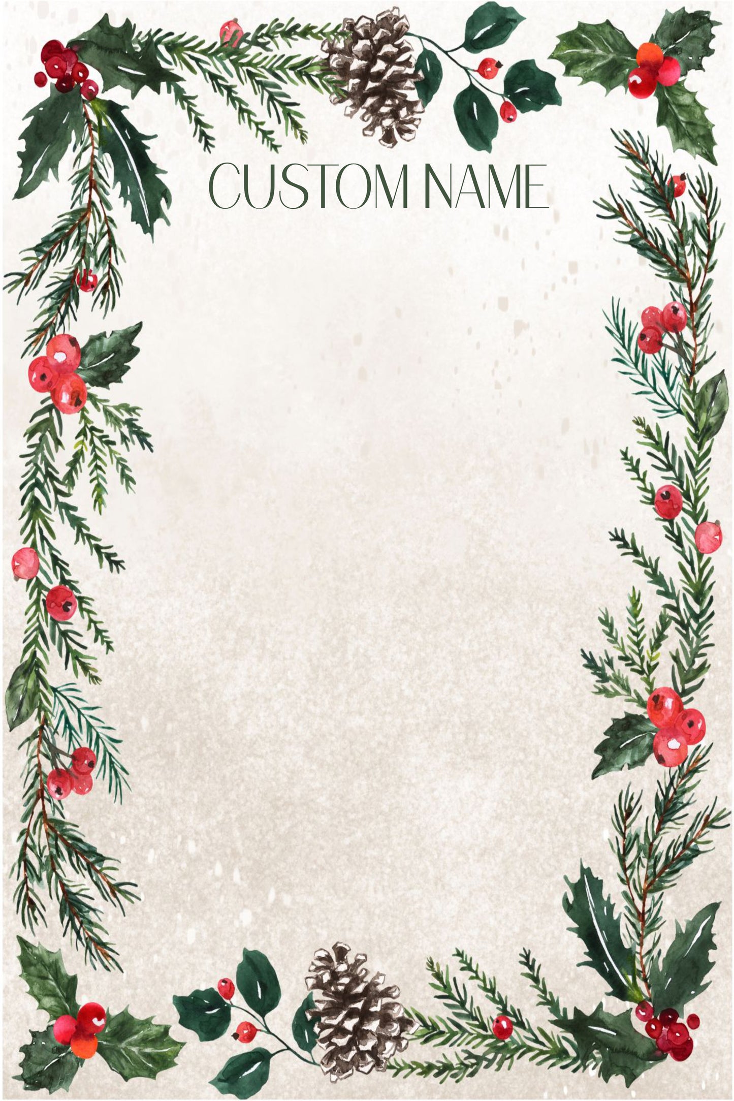 Christmas Pine Garland Notepad