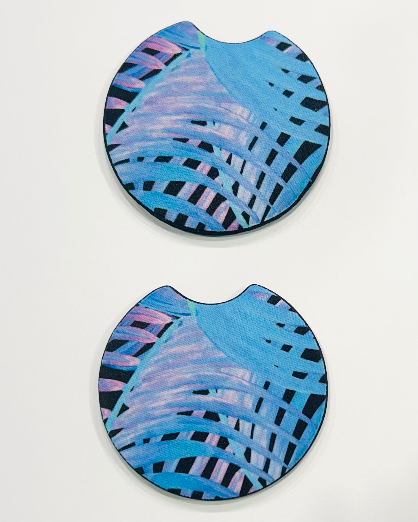 Neon Leaves Car Coasters