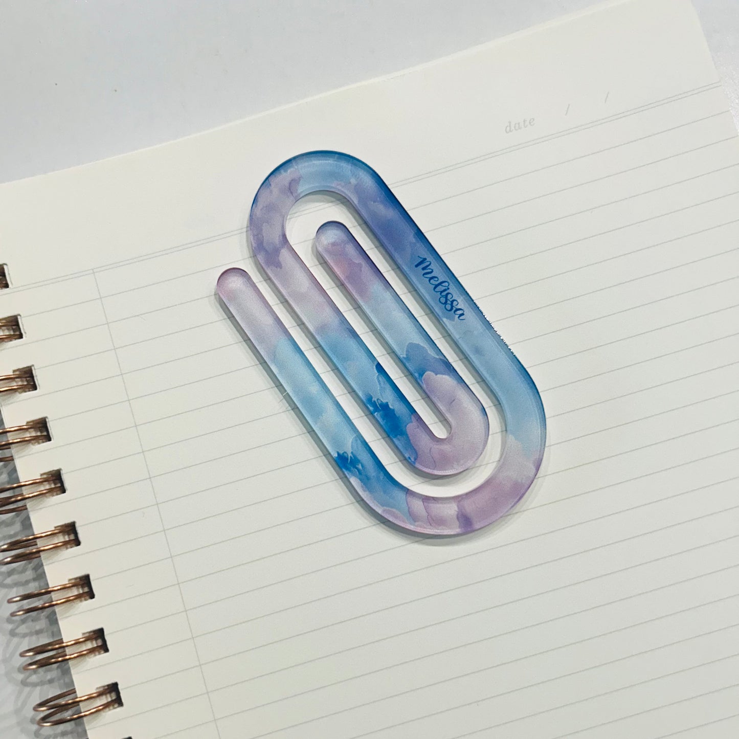 Pastel Sky Custom Name Jumbo Paperclip