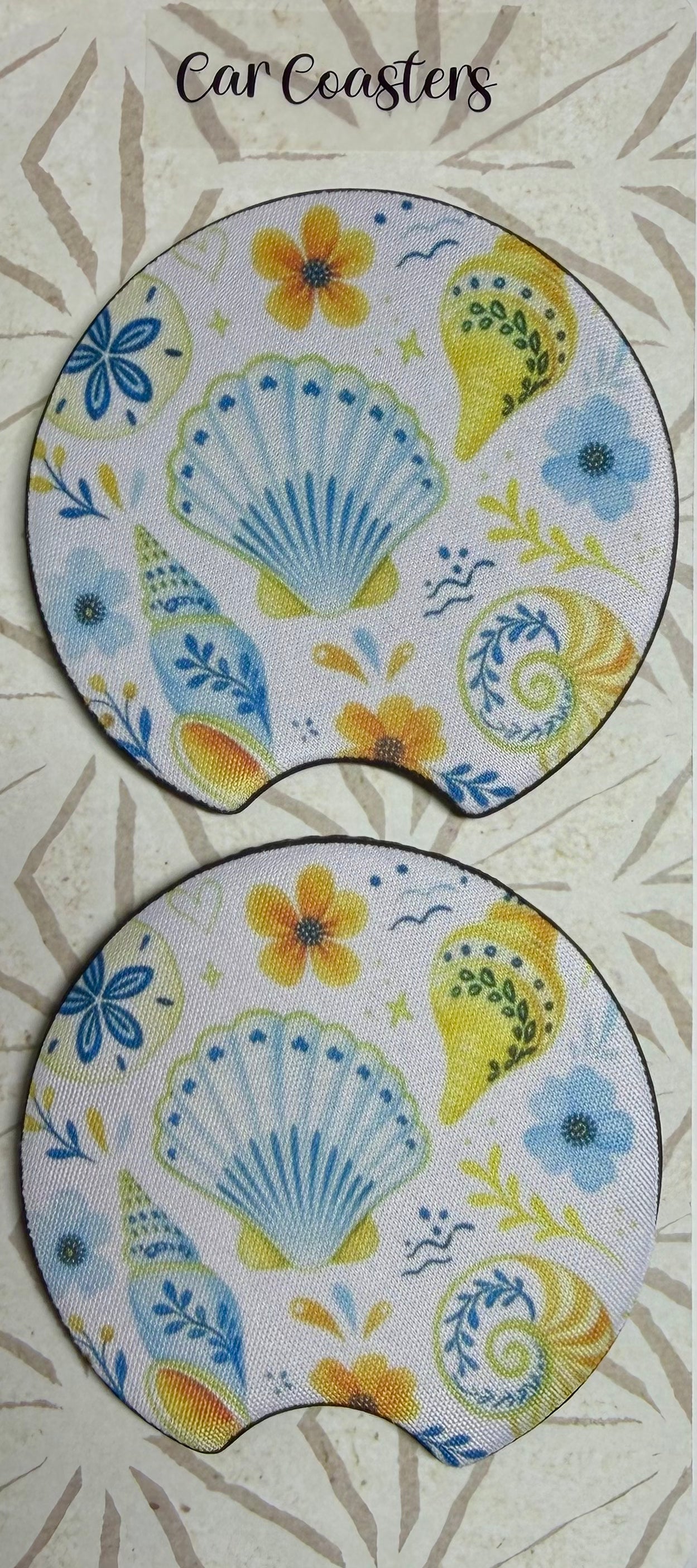 Seashells by the Seashore Car Coasters