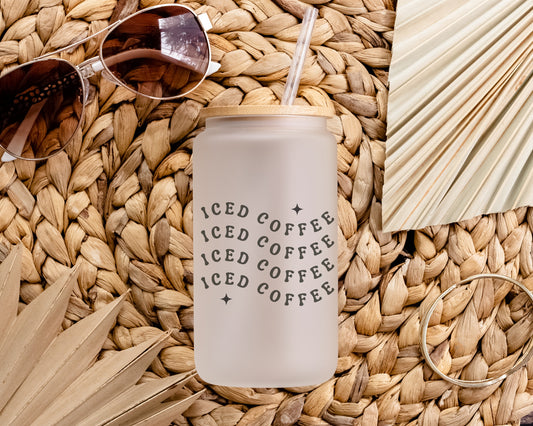 Iced Coffee Frosted Glass Tumbler