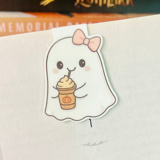 Pumpkin Spice Ghost Magnetic Bookmark