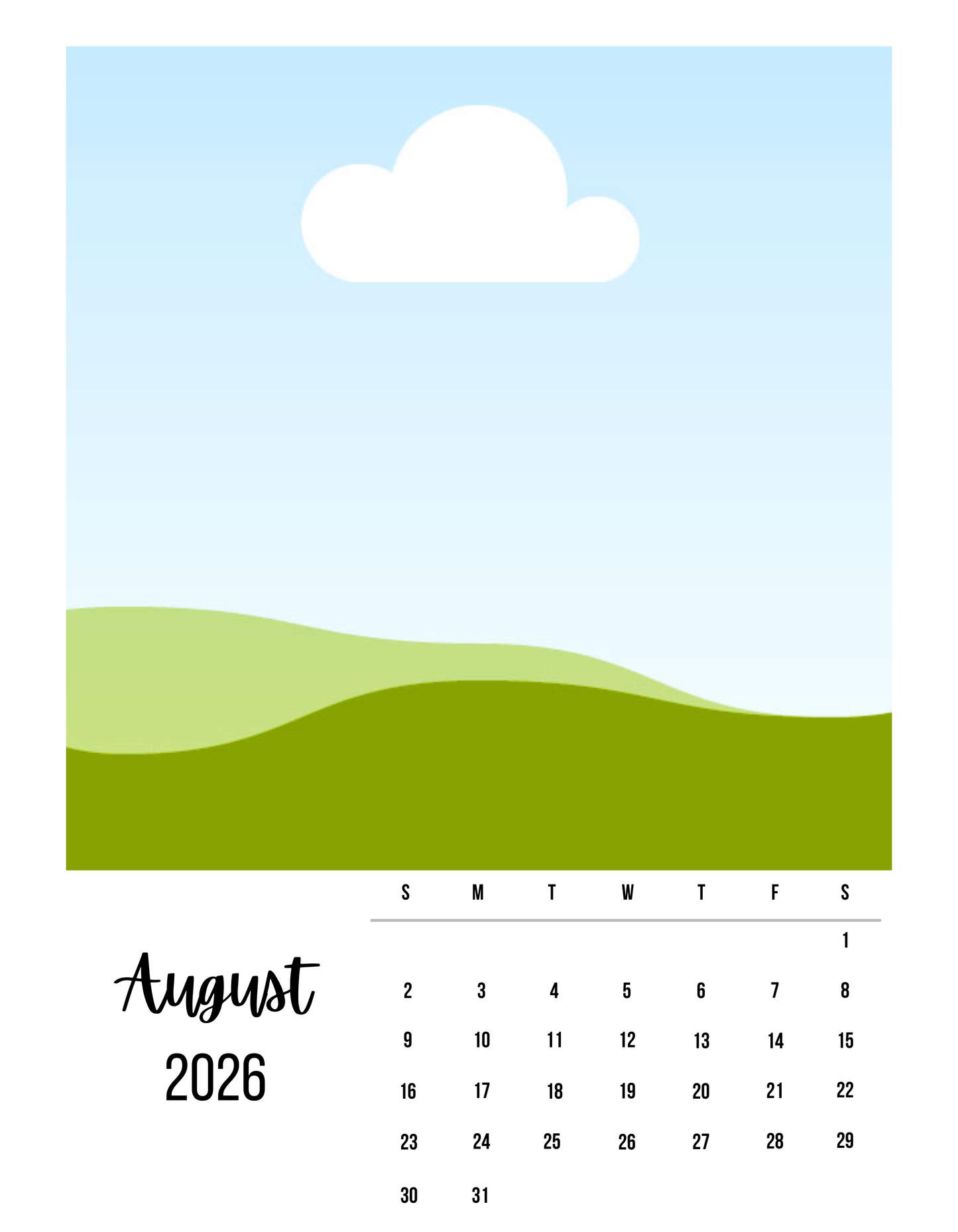 Personalized Monthly Calendar Photo Magnet