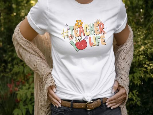 Teacher Life Distressed Tee