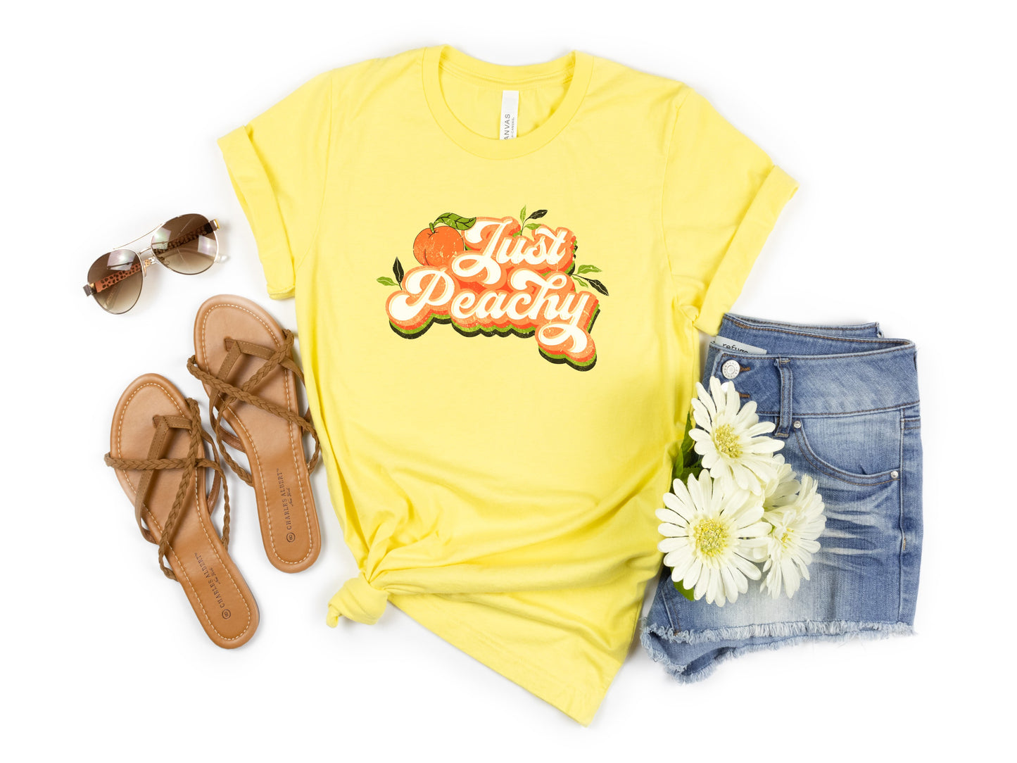 Just Peachy Retro Vintage Style Tee