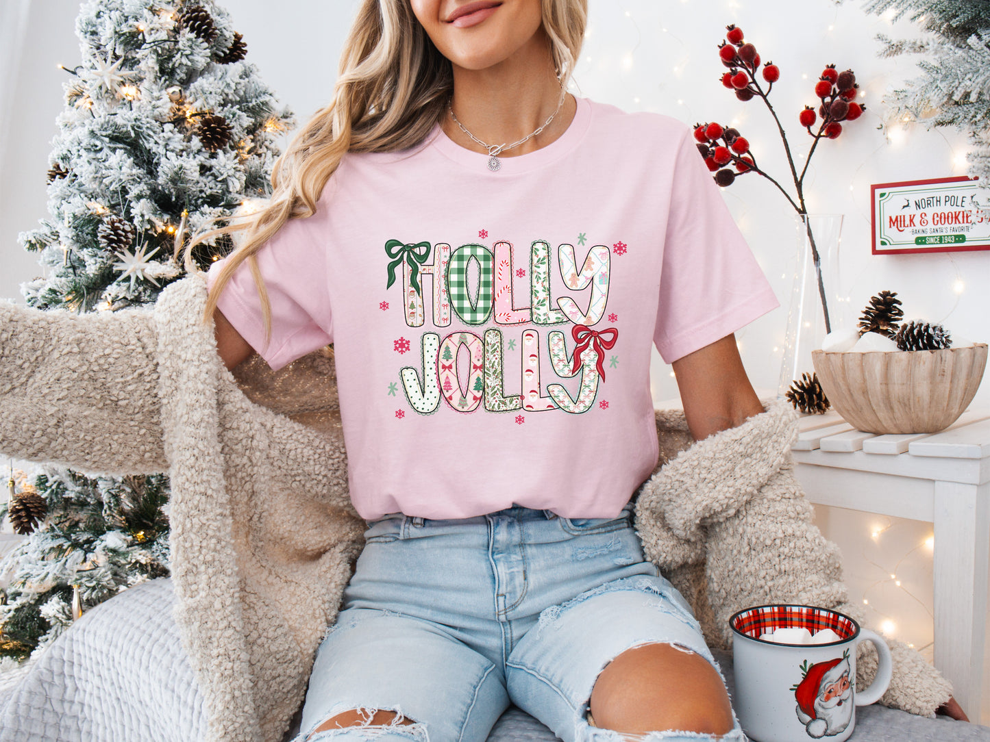 Holly Jolly Coquette Bows Tee