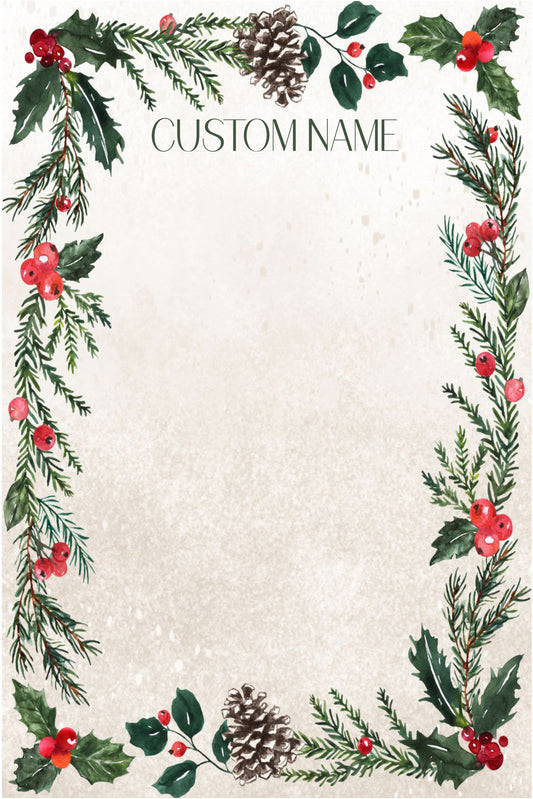 Christmas Pine Garland Notepad
