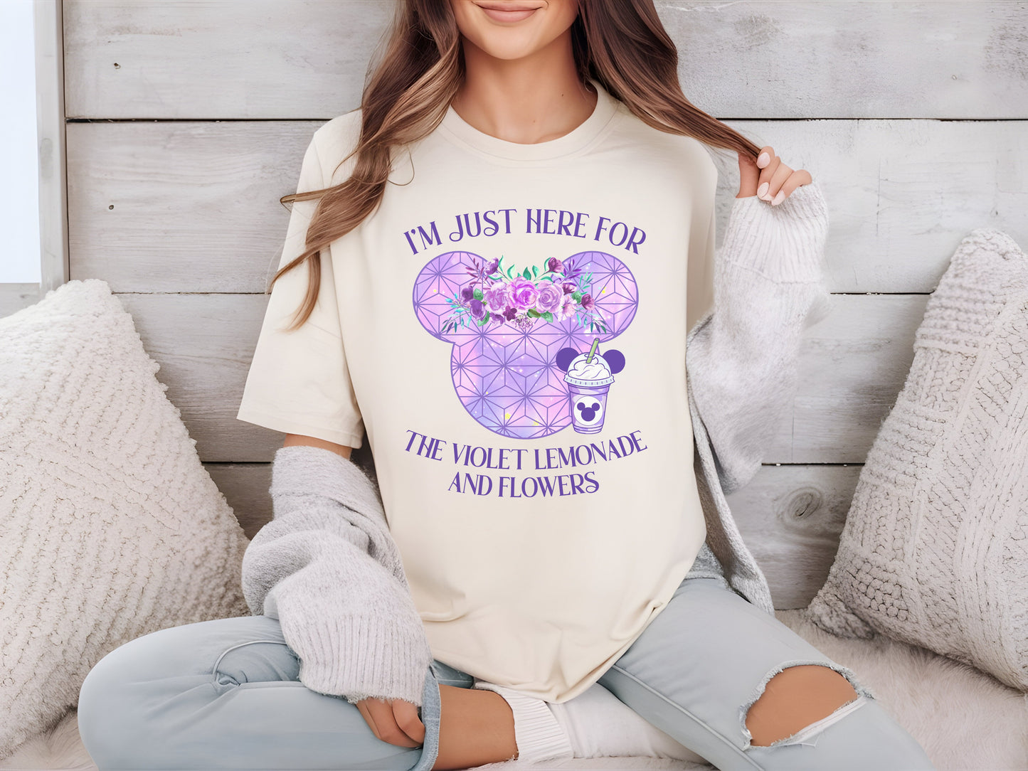 I'm Just Here for the Violet Lemonade and Flowers Tee