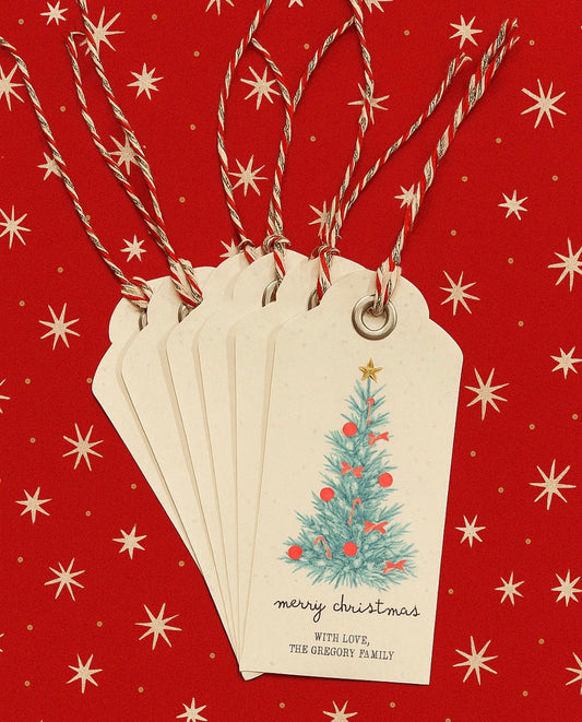 Personalized Merry Christmas With Love Gift Tag (set of 6)