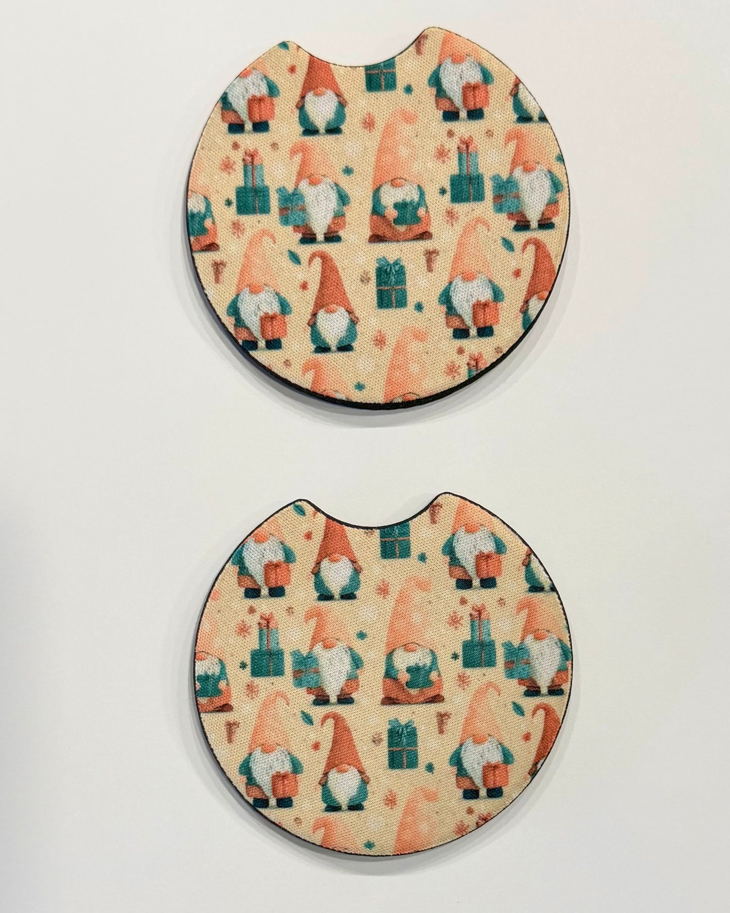 Christmas Gnomes Car Coasters