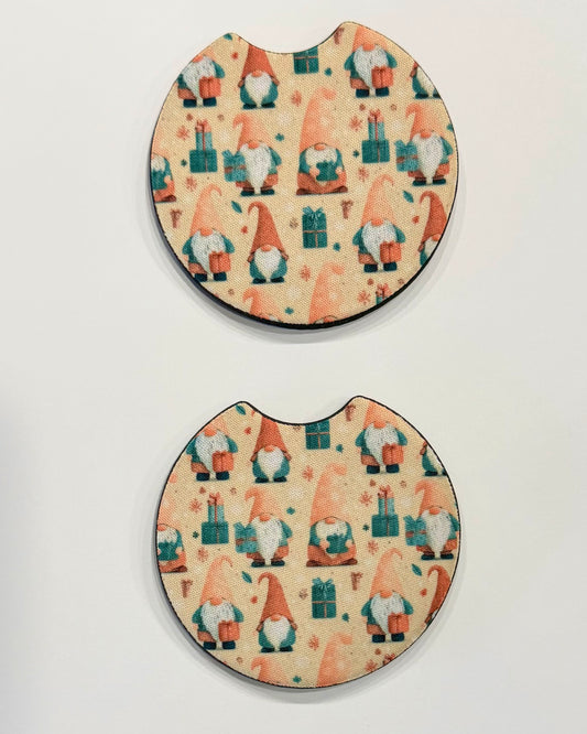 Christmas Gnomes Car Coasters