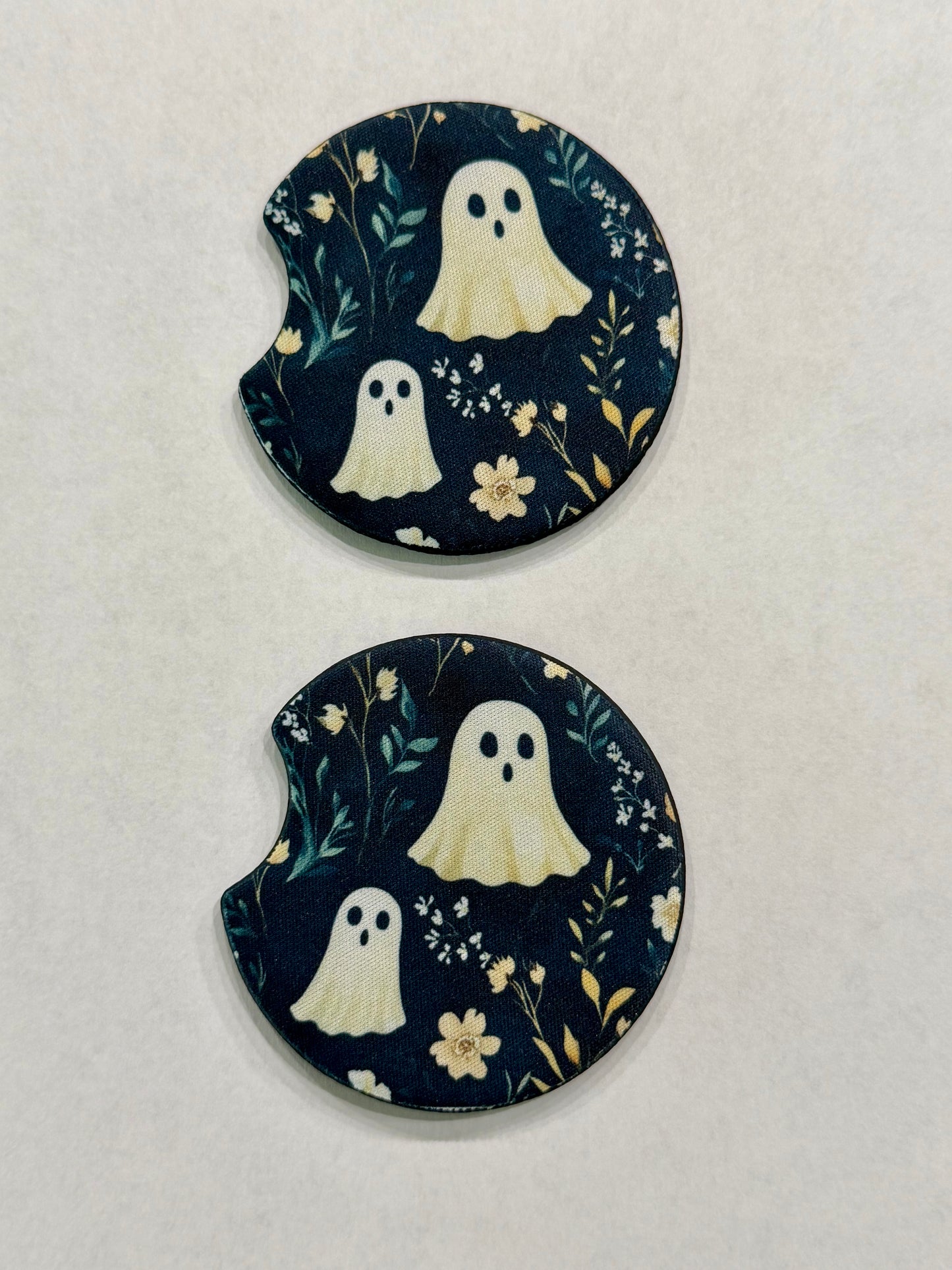 Floral Boho Ghosts Car Coasters