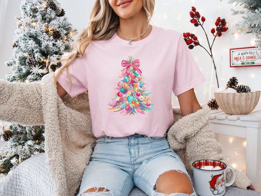Pastel Christmas Tree Tee