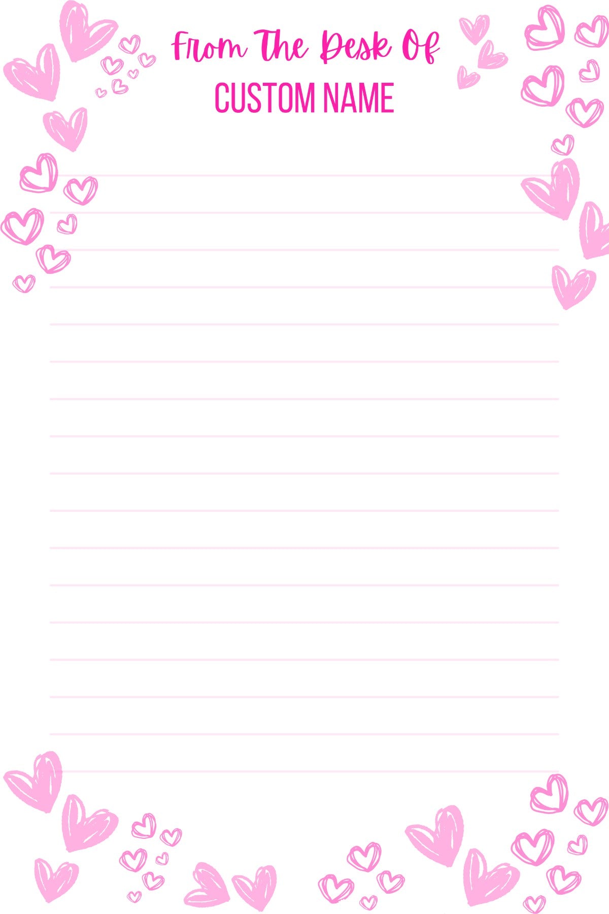 Customized Love Notes Notepad