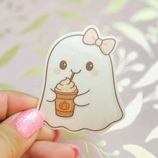 Pumpkin Spice Ghost Sticker