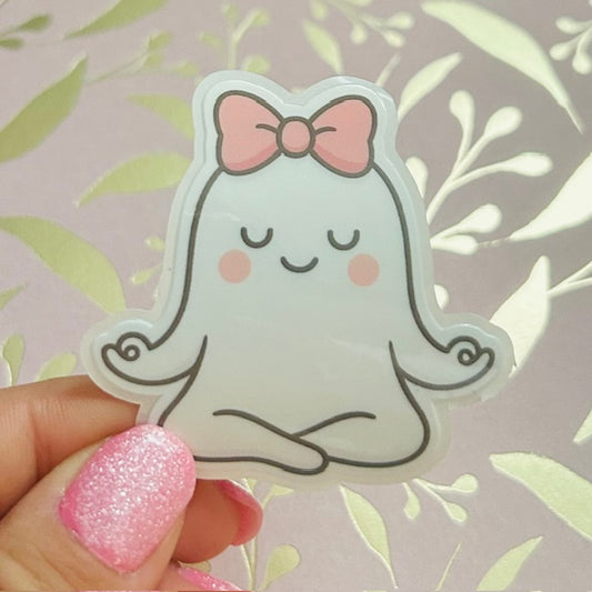 Meditating Ghost Sticker