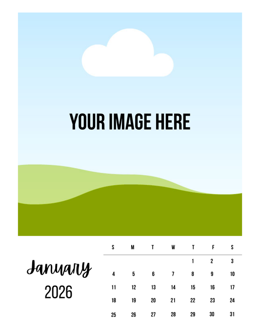 Personalized Monthly Calendar Photo Magnet