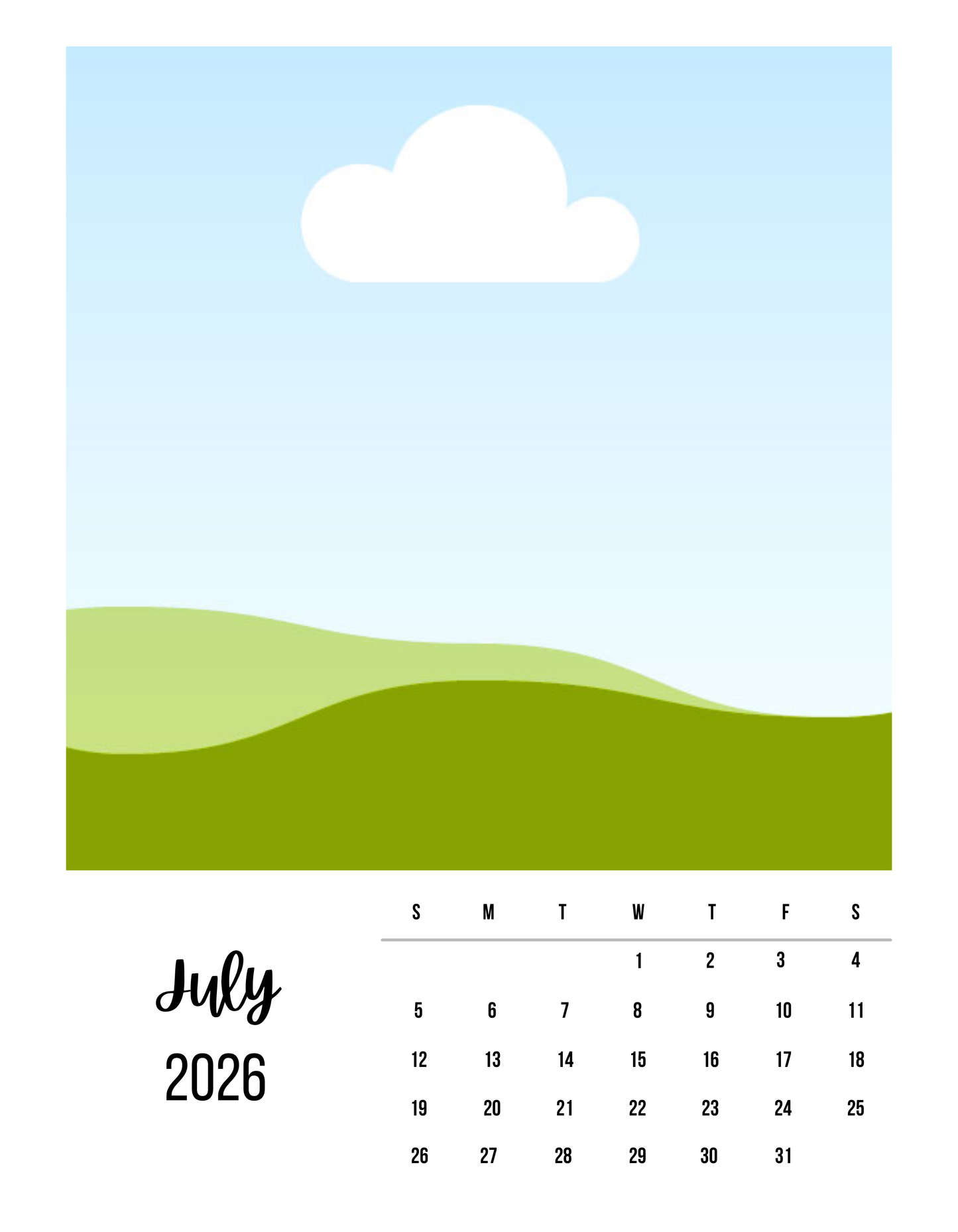 Personalized Monthly Calendar Photo Magnet
