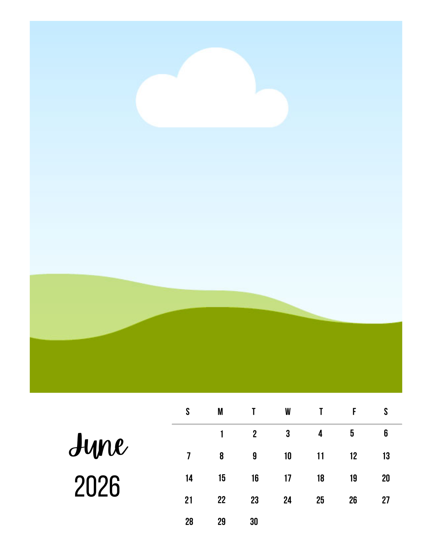 Personalized Monthly Calendar Photo Magnet