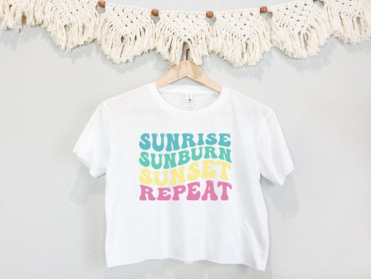 Sunrise Sunburn Sunset Cropped Tee