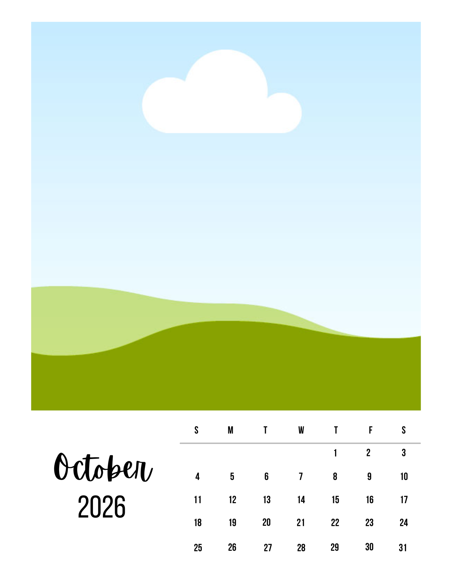 Personalized Monthly Calendar Photo Magnet