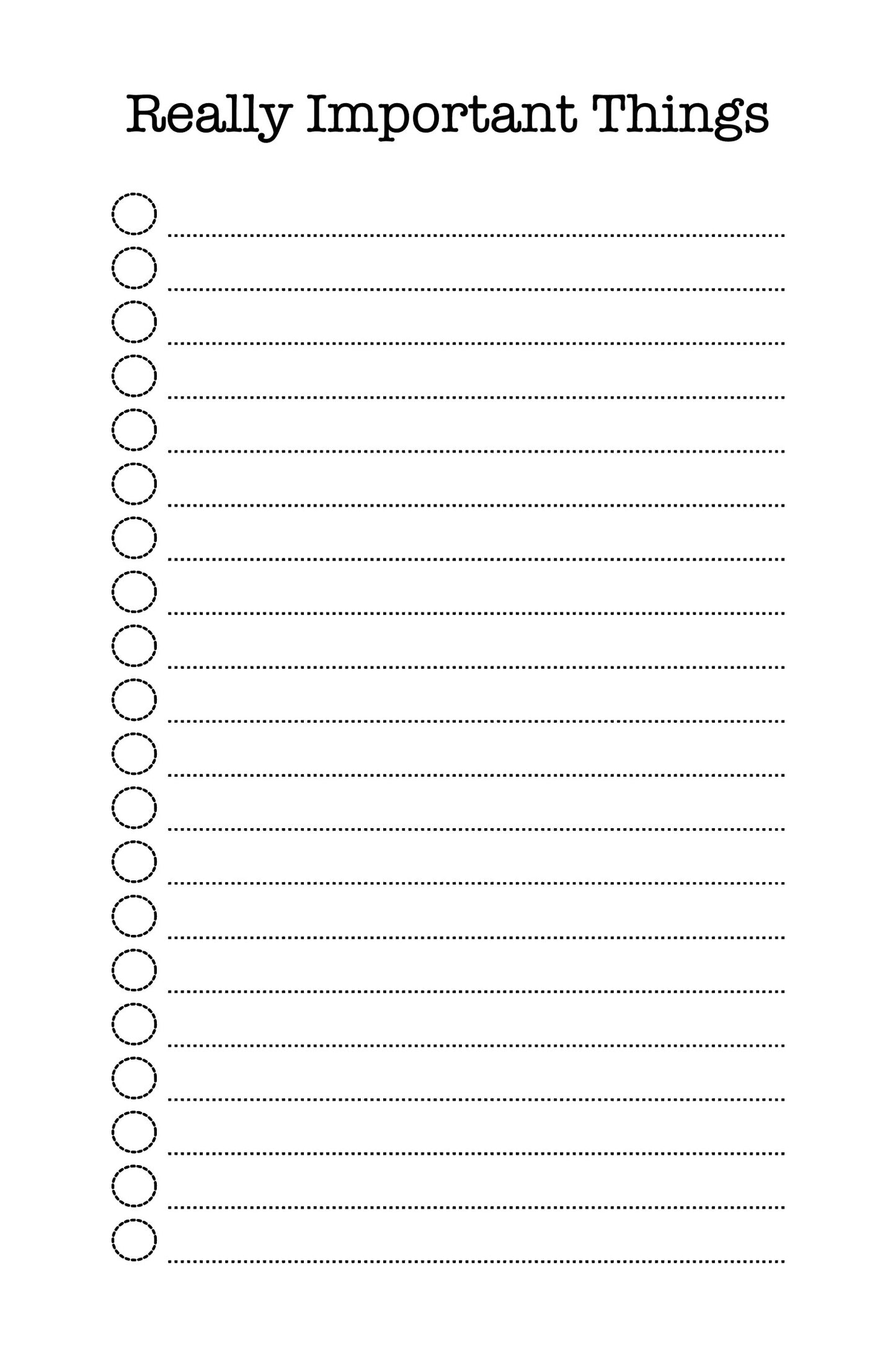 Really Important Things Notepad