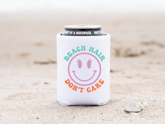 Beach Hair Don't Care Soft Can Koozie