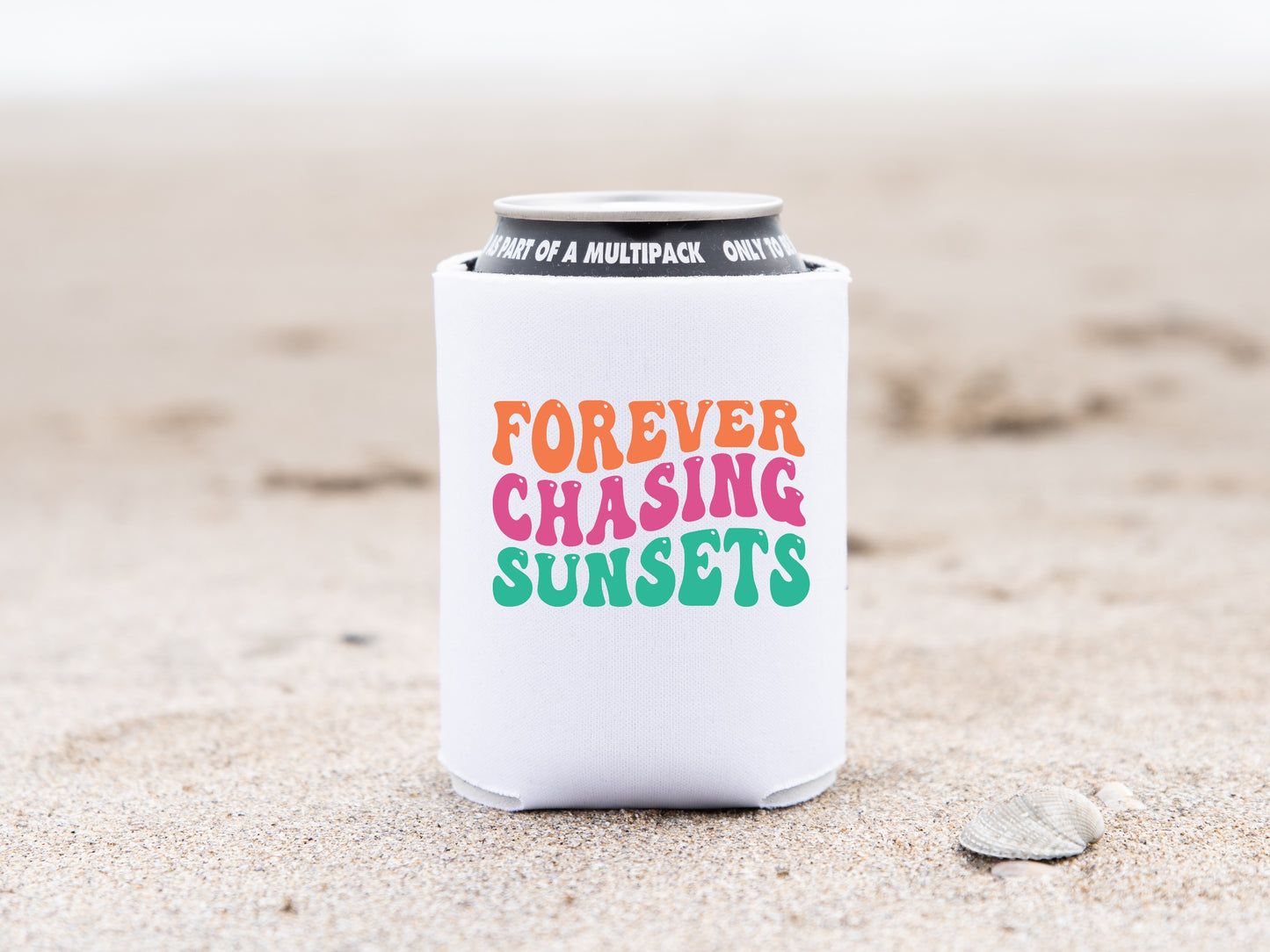 Forever Chasing Sunsets Soft Can Koozie